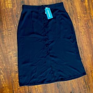 ModCloth Navy Button Midi Skirt